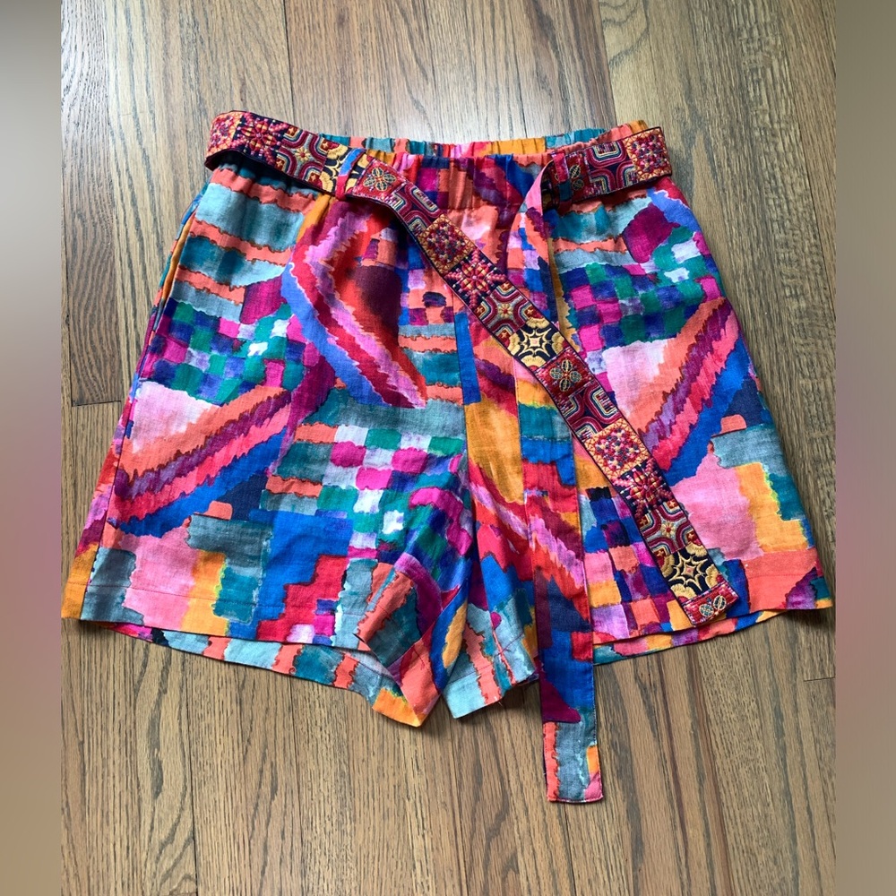 Johnny was summer day dream jade linen shorts XS